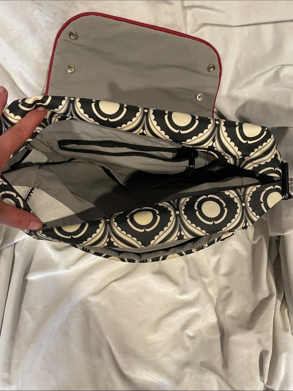 Elegant Black and White Patterned diaper bag by Petunia pickle bottom B138